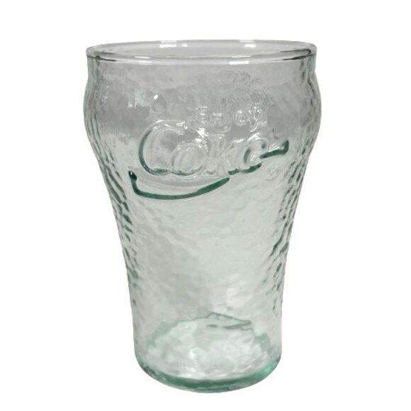 Vintage Coca-Cola Green Glasses 4 Inch Pebbled Drinking Juice Glasses Set of 4 - Picture 7 of 10